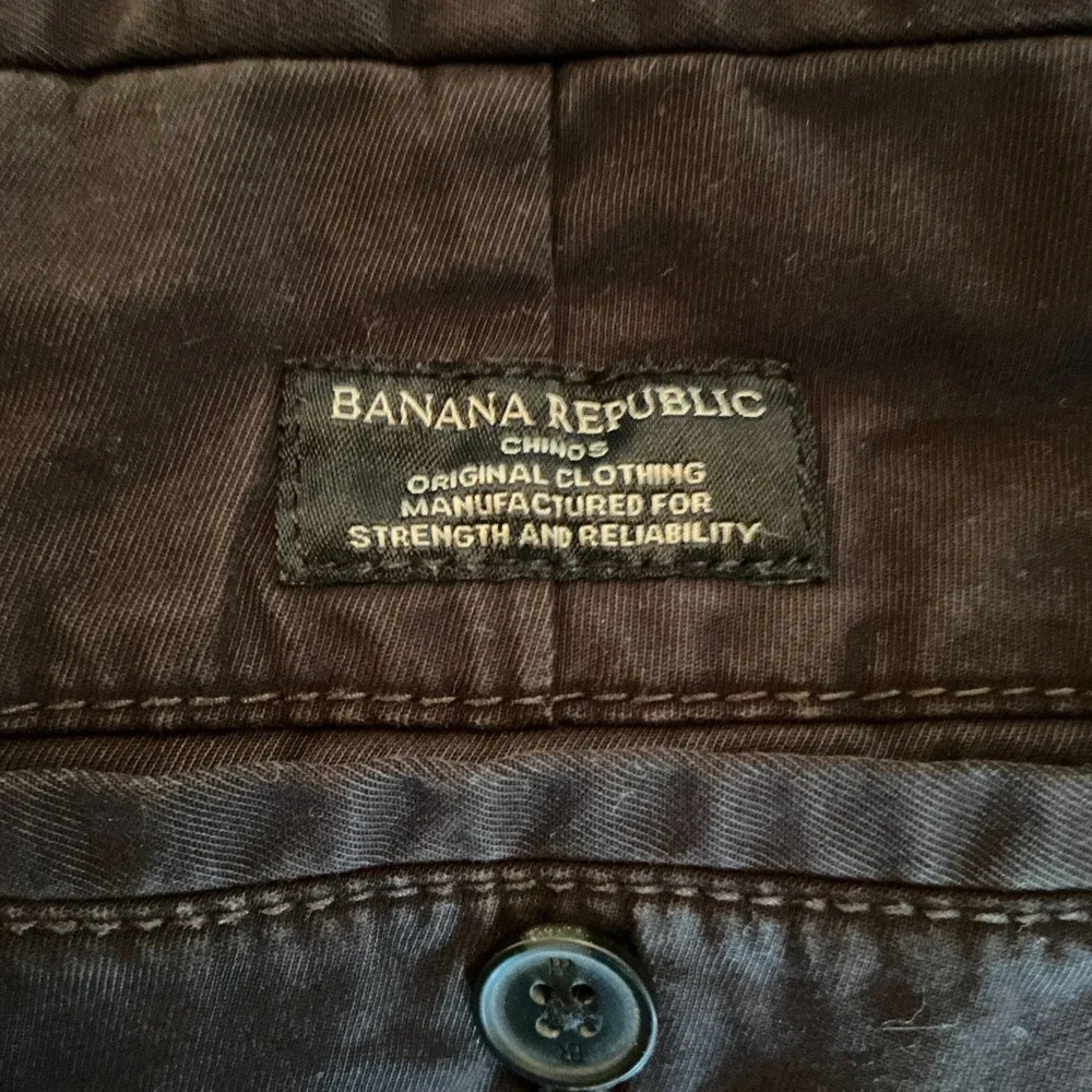 Banana Republic Lived-In Chino Athletic Fit 34 Brown Stretch‎ Pants Mens